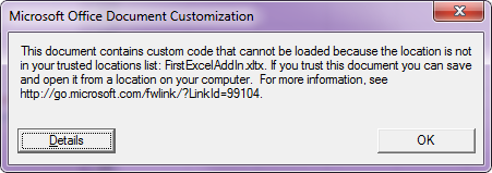 Excel 2010 error