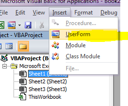 Excel VBA insert UserForm
