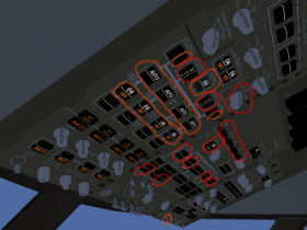 747-400 Cockpit above head